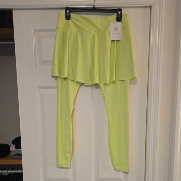 Tennis/Golf Neon Yellow Skirted Leggings - Picture 1 of 5